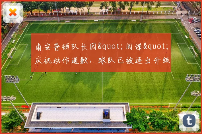 南安普顿队长因"间谍"庆祝动作道歉,球队已被逐出升级附加赛决赛