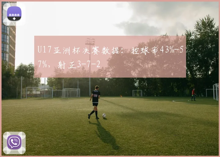 U17亚洲杯决赛数据:控球率43%-57%,射正3-7